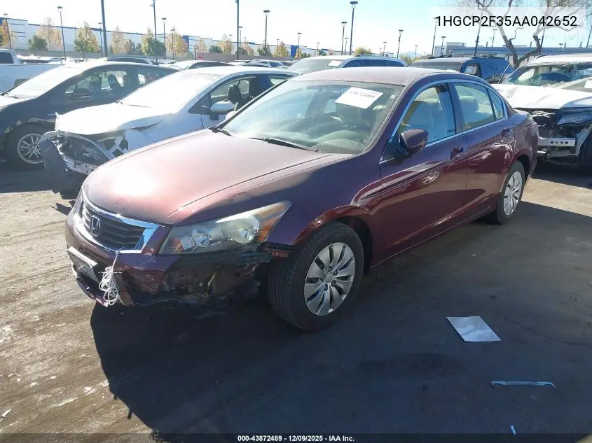 1HGCP2F35AA042652 2010 Honda Accord 2.4 Lx