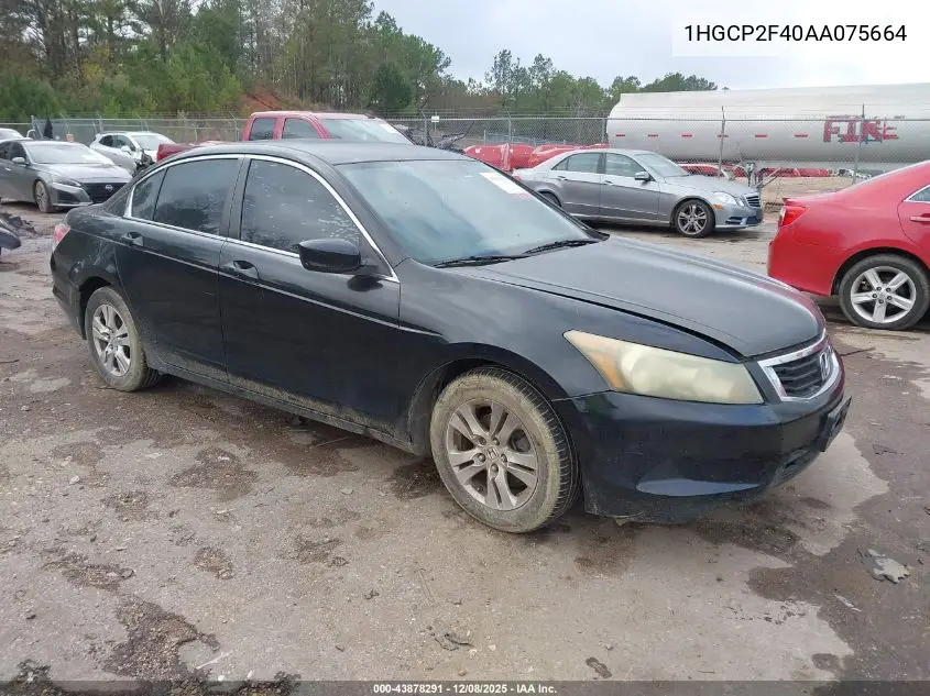 1HGCP2F40AA075664 2010 Honda Accord 2.4 Lx-P