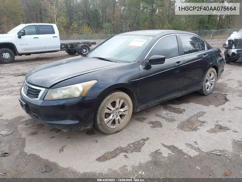 1HGCP2F40AA075664 2010 Honda Accord 2.4 Lx-P