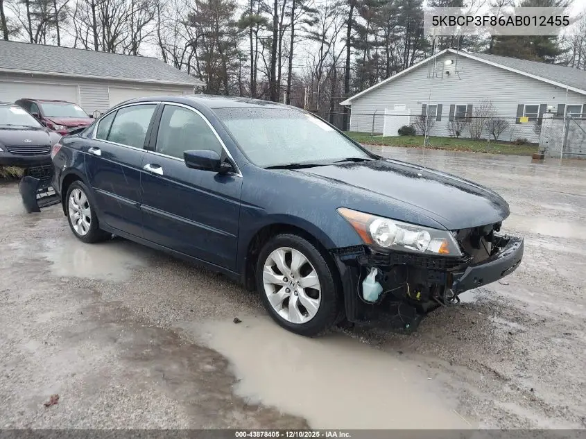 5KBCP3F86AB012455 2010 Honda Accord 3.5 Ex-L