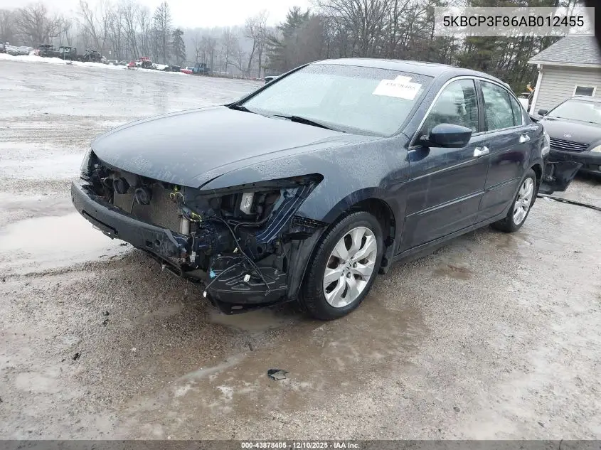 5KBCP3F86AB012455 2010 Honda Accord 3.5 Ex-L