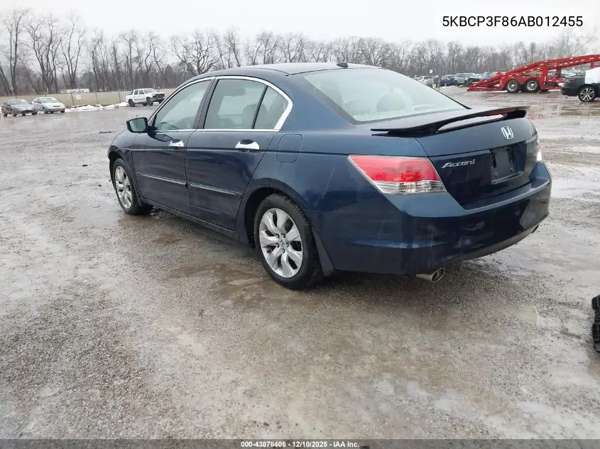 5KBCP3F86AB012455 2010 Honda Accord 3.5 Ex-L