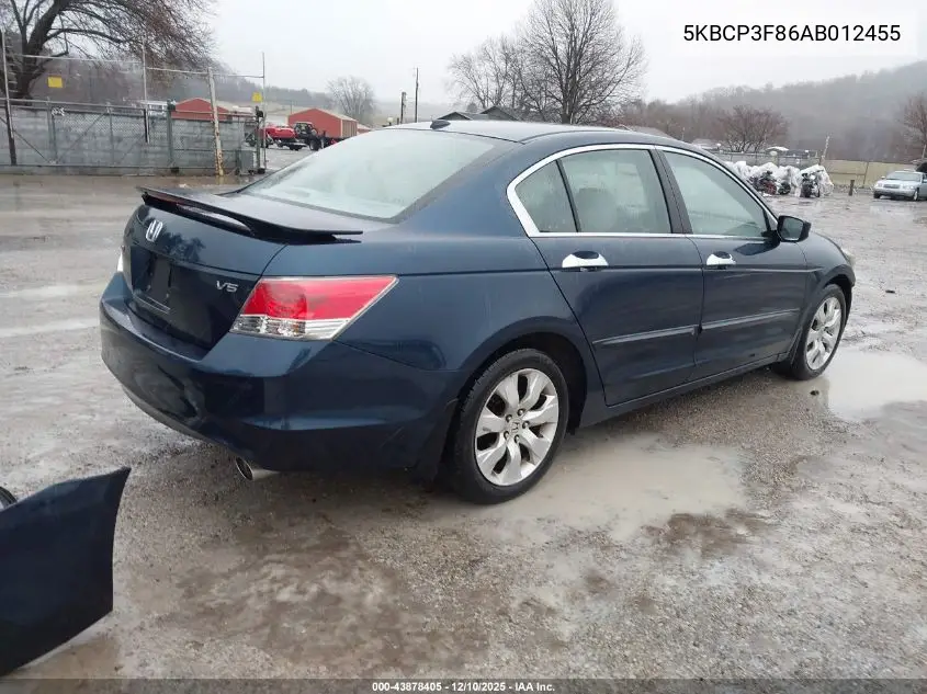 5KBCP3F86AB012455 2010 Honda Accord 3.5 Ex-L
