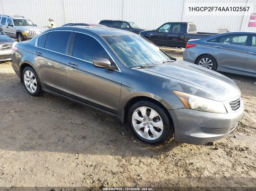 1HGCP2F74AA102567 2010 Honda Accord 2.4 Ex