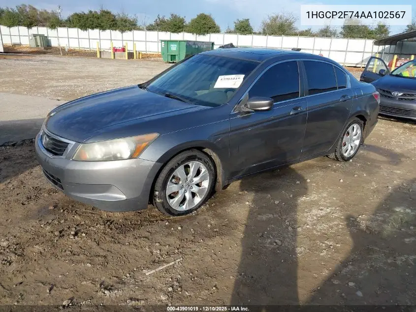 1HGCP2F74AA102567 2010 Honda Accord 2.4 Ex