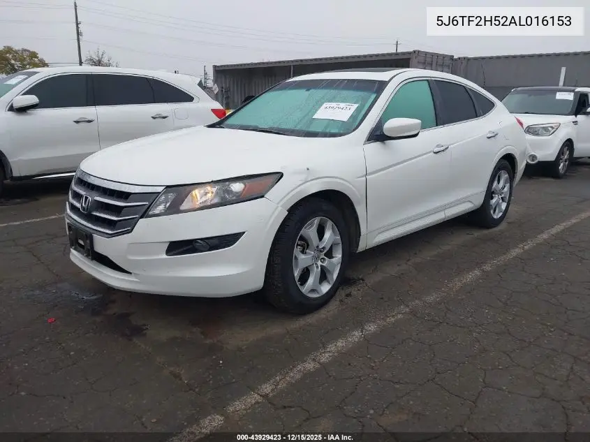 5J6TF2H52AL016153 2010 Honda Accord Crosstour Ex-L