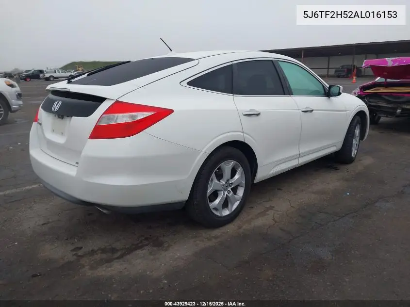 5J6TF2H52AL016153 2010 Honda Accord Crosstour Ex-L