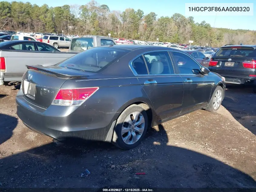 1HGCP3F86AA008320 2010 Honda Accord 3.5 Ex-L