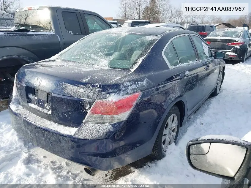 1HGCP2F41AA087967 2010 Honda Accord 2.4 Lx-P