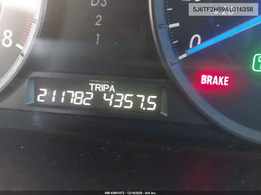 5J6TF2H59AL016358 2010 Honda Accord Crosstour Ex-L