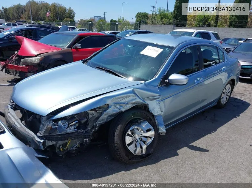 2011 Honda Accord 2.4 Lx VIN: 1HGCP2F34BA130416 Lot: 40157201