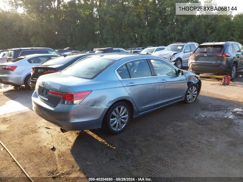 2011 Honda Accord 2.4 Ex-L VIN: 1HGCP2F8XBA068144 Lot: 40204850