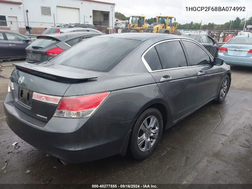 2011 Honda Accord 2.4 Se VIN: 1HGCP2F68BA074992 Lot: 40277555