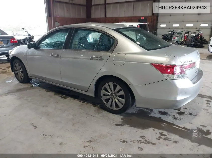 2011 Honda Accord 3.5 Ex-L VIN: 1HGCP3F8XBA024943 Lot: 40421043