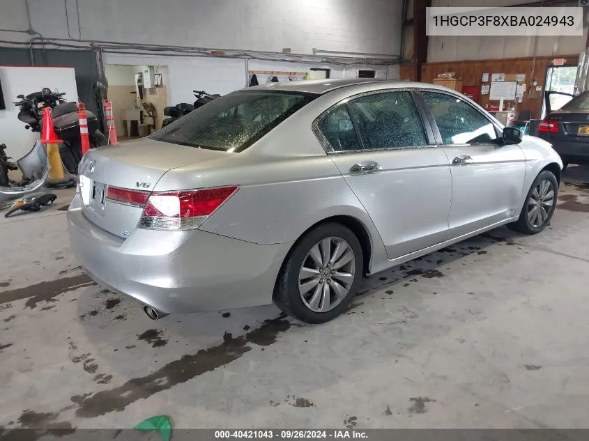 2011 Honda Accord 3.5 Ex-L VIN: 1HGCP3F8XBA024943 Lot: 40421043