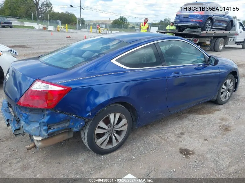 2011 Honda Accord 2.4 Lx-S VIN: 1HGCS1B35BA014155 Lot: 40458031