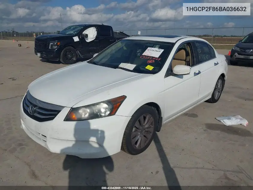 1HGCP2F86BA036632 2011 Honda Accord 2.4 Ex-L