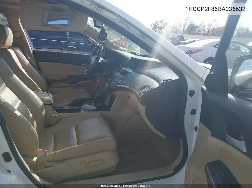 1HGCP2F86BA036632 2011 Honda Accord 2.4 Ex-L