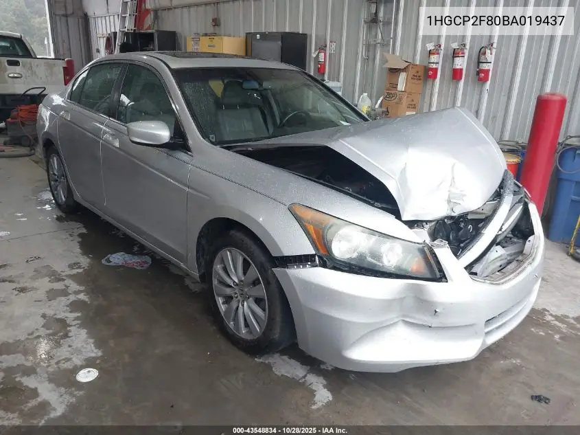 1HGCP2F80BA019437 2011 Honda Accord 2.4 Ex-L