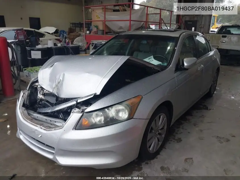 1HGCP2F80BA019437 2011 Honda Accord 2.4 Ex-L