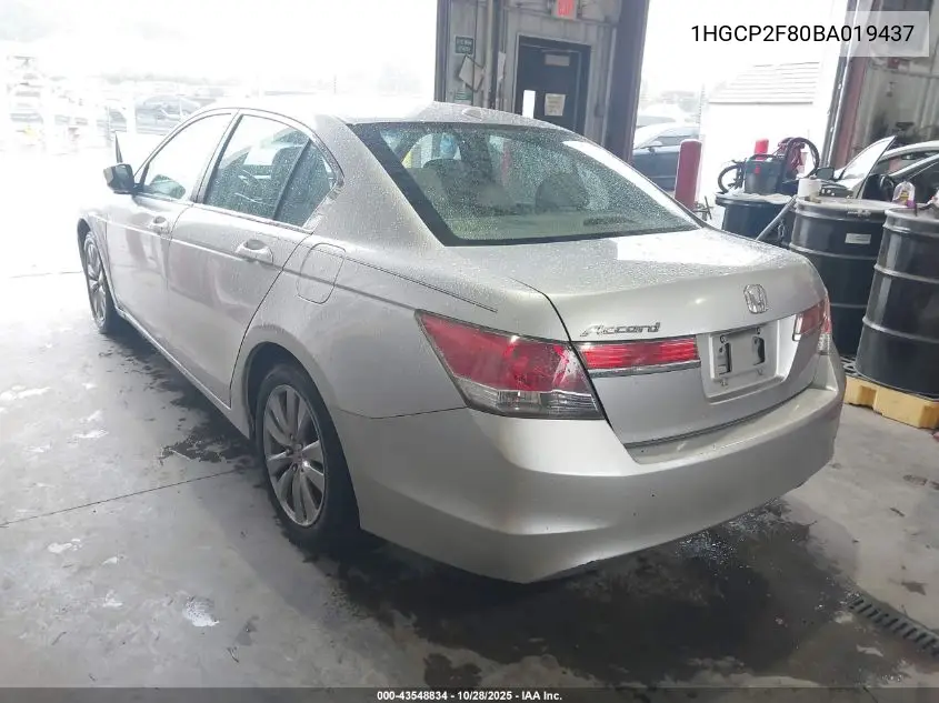 1HGCP2F80BA019437 2011 Honda Accord 2.4 Ex-L