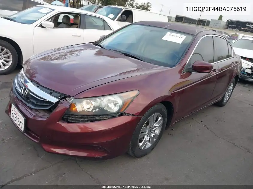 1HGCP2F44BA075619 2011 Honda Accord 2.4 Lx-P