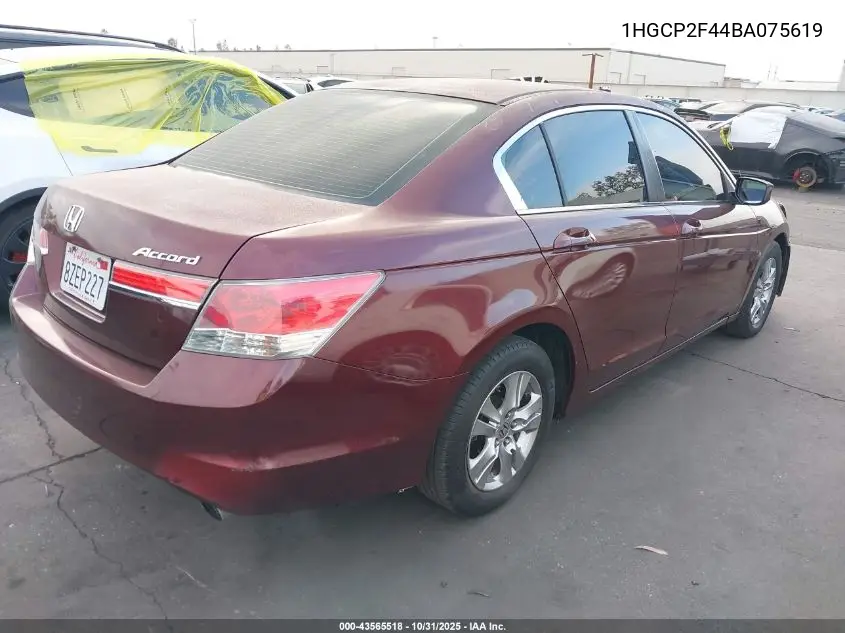 1HGCP2F44BA075619 2011 Honda Accord 2.4 Lx-P