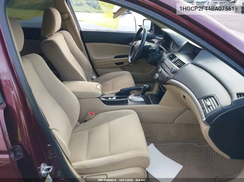 1HGCP2F44BA075619 2011 Honda Accord 2.4 Lx-P