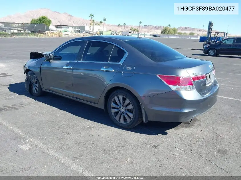 1HGCP3F89BA020477 2011 Honda Accord 3.5 Ex-L