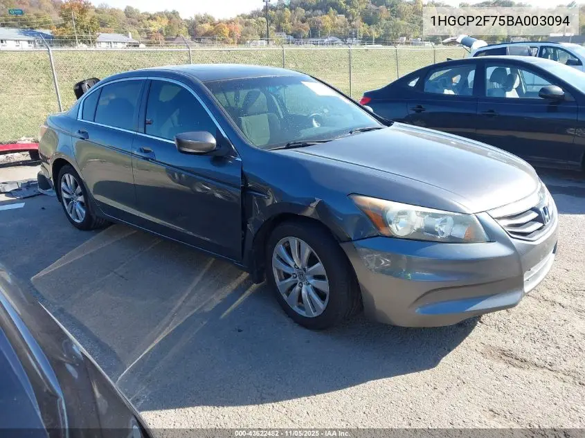 1HGCP2F75BA003094 2011 Honda Accord 2.4 Ex