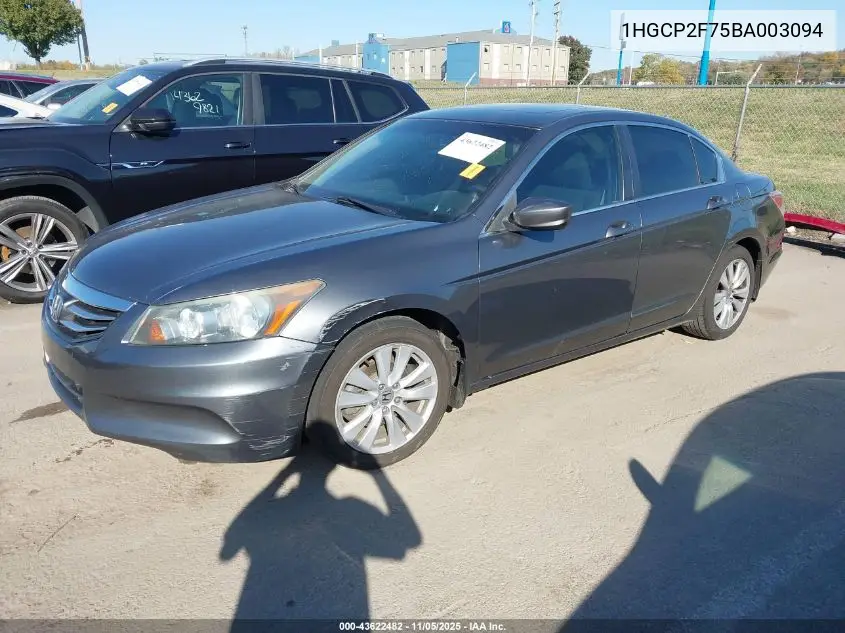1HGCP2F75BA003094 2011 Honda Accord 2.4 Ex