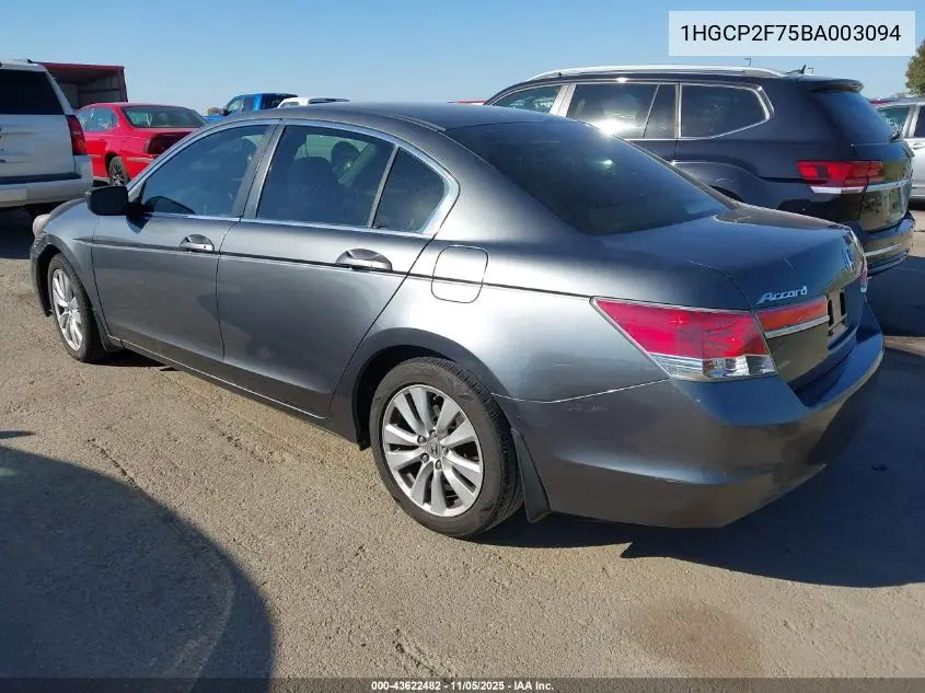 1HGCP2F75BA003094 2011 Honda Accord 2.4 Ex