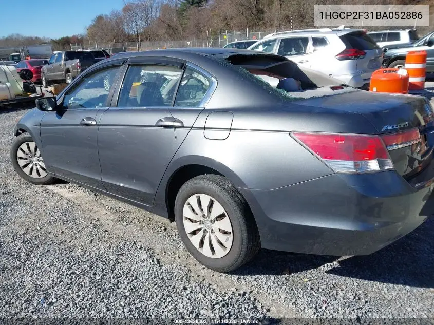 1HGCP2F31BA052886 2011 Honda Accord 2.4 Lx