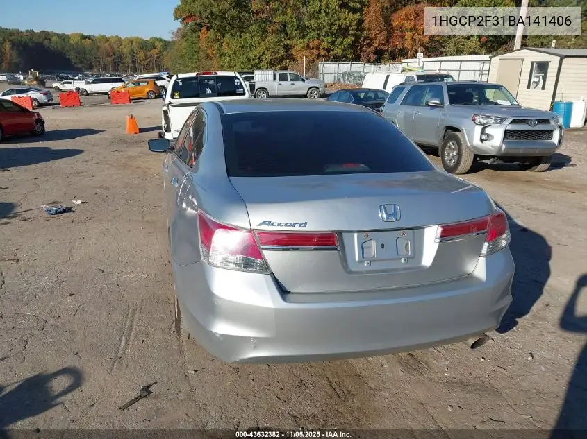 1HGCP2F31BA141406 2011 Honda Accord 2.4 Lx