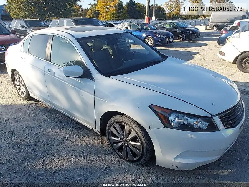 1HGCP2F85BA050778 2011 Honda Accord 2.4 Ex-L