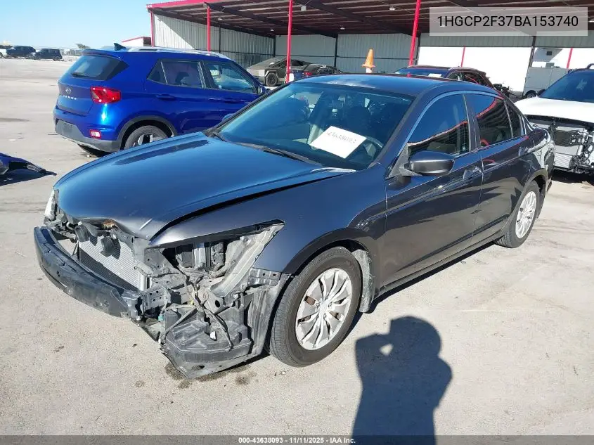 1HGCP2F37BA153740 2011 Honda Accord 2.4 Lx