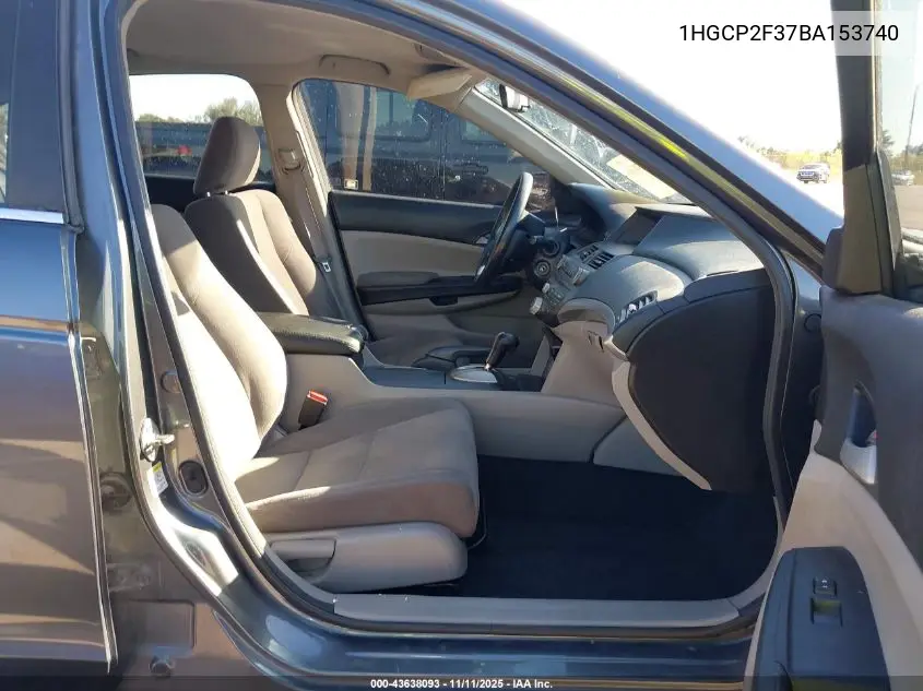 1HGCP2F37BA153740 2011 Honda Accord 2.4 Lx