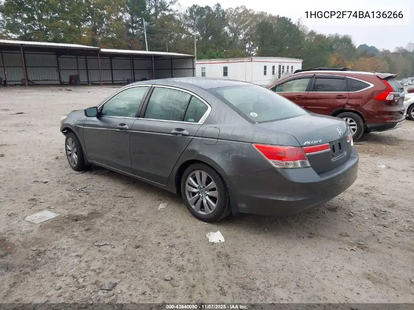 1HGCP2F74BA136266 2011 Honda Accord 2.4 Ex