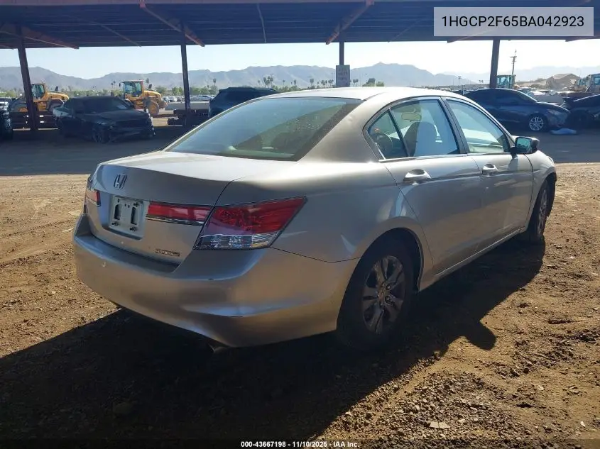 1HGCP2F65BA042923 2011 Honda Accord 2.4 Se