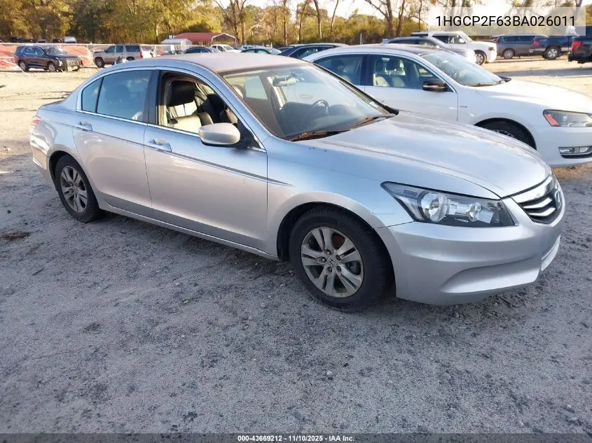 1HGCP2F63BA026011 2011 Honda Accord 2.4 Se