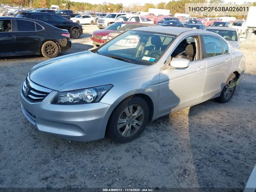 1HGCP2F63BA026011 2011 Honda Accord 2.4 Se