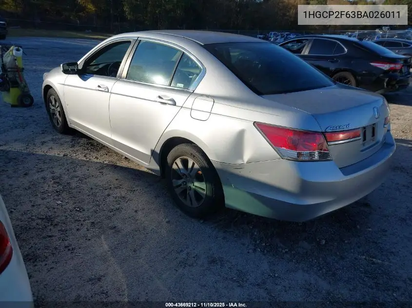 1HGCP2F63BA026011 2011 Honda Accord 2.4 Se