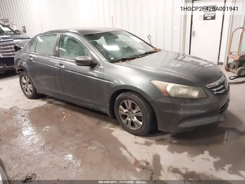 1HGCP2F42BA001941 2011 Honda Accord 2.4 Lx-P