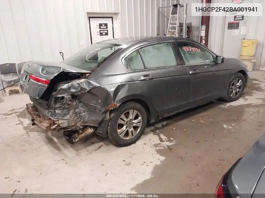 1HGCP2F42BA001941 2011 Honda Accord 2.4 Lx-P