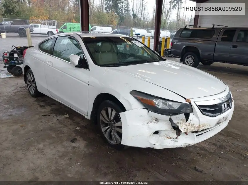 1HGCS1B85BA009520 2011 Honda Accord 2.4 Ex-L