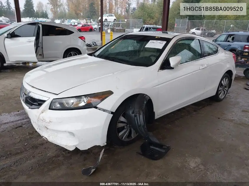 1HGCS1B85BA009520 2011 Honda Accord 2.4 Ex-L