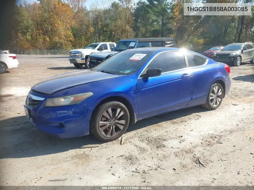 1HGCS1B85BA003085 2011 Honda Accord 2.4 Ex-L