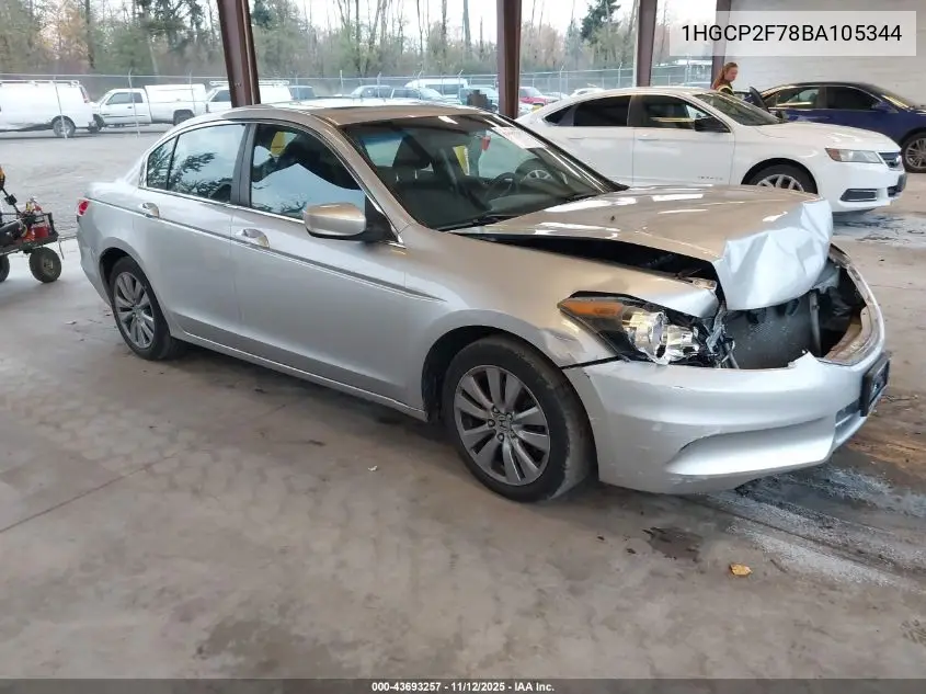 1HGCP2F78BA105344 2011 Honda Accord 2.4 Ex