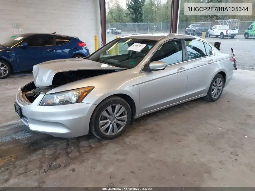 1HGCP2F78BA105344 2011 Honda Accord 2.4 Ex