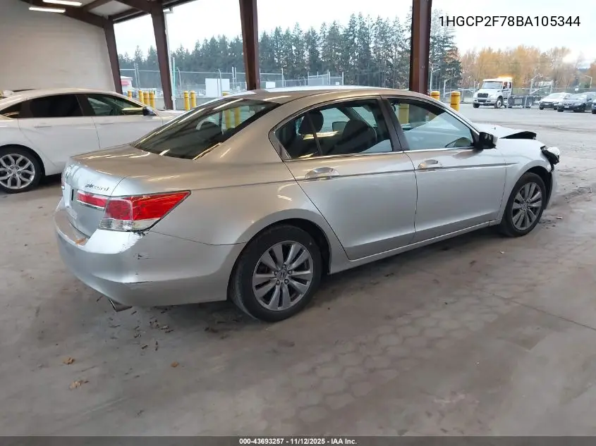 1HGCP2F78BA105344 2011 Honda Accord 2.4 Ex